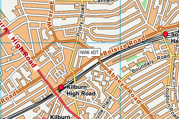 NW6 4DT map - OS VectorMap District (Ordnance Survey)