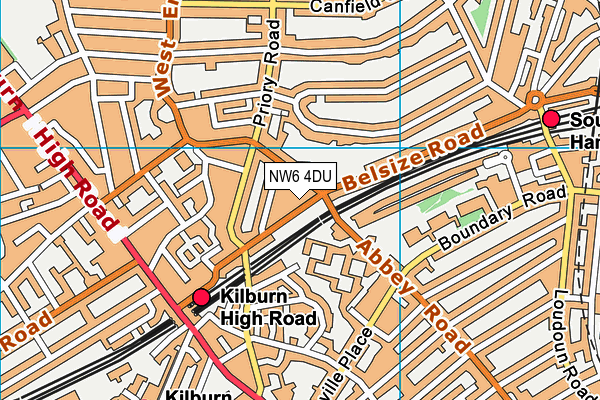 NW6 4DU map - OS VectorMap District (Ordnance Survey)