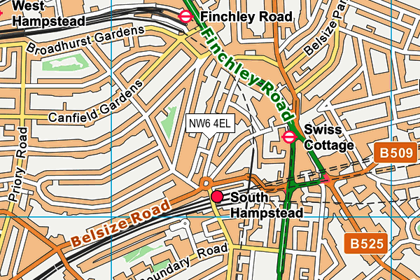 NW6 4EL map - OS VectorMap District (Ordnance Survey)