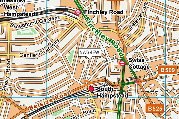 NW6 4EW map - OS VectorMap District (Ordnance Survey)