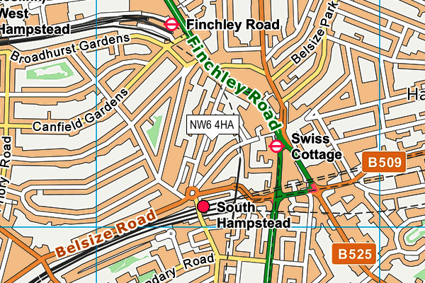 NW6 4HA map - OS VectorMap District (Ordnance Survey)