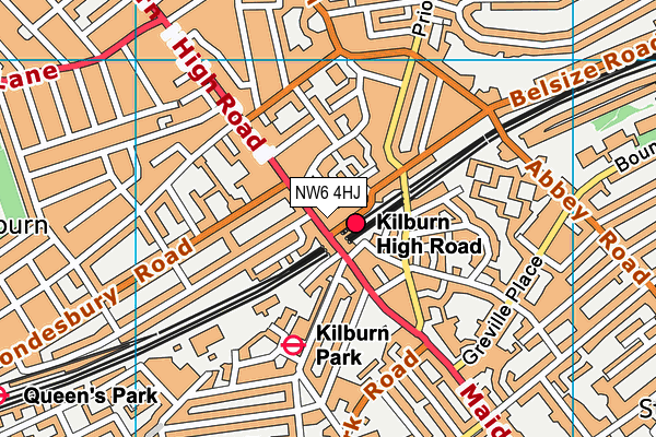 Profiles For Women (Kilburn) (Closed) map (NW6 4HJ) - OS VectorMap District (Ordnance Survey)