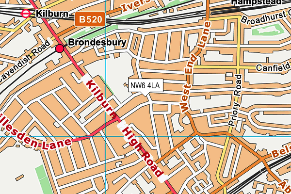 NW6 4LA map - OS VectorMap District (Ordnance Survey)