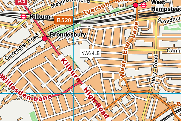 Kingsgate Primary School map (NW6 4LB) - OS VectorMap District (Ordnance Survey)