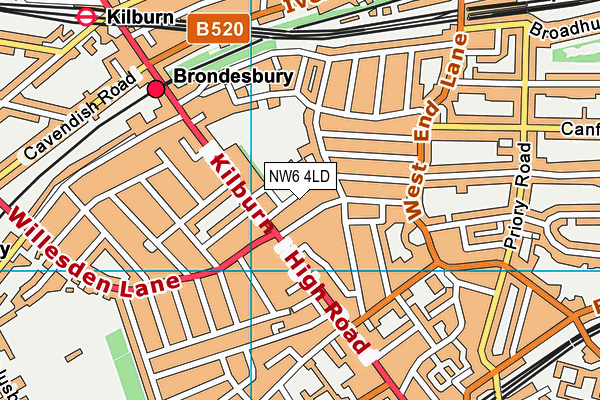 Kilburn Grange Park map (NW6 4LD) - OS VectorMap District (Ordnance Survey)