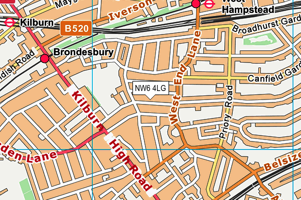 NW6 4LG map - OS VectorMap District (Ordnance Survey)