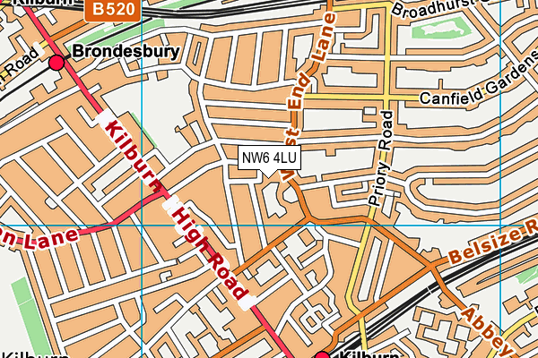 NW6 4LU map - OS VectorMap District (Ordnance Survey)