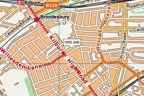 NW6 4NB map - OS VectorMap District (Ordnance Survey)