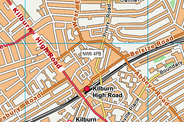 NW6 4PB map - OS VectorMap District (Ordnance Survey)