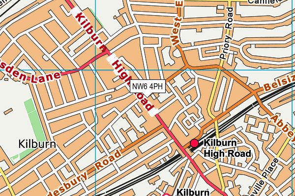 NW6 4PH map - OS VectorMap District (Ordnance Survey)