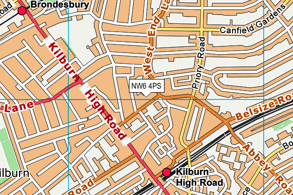 NW6 4PS map - OS VectorMap District (Ordnance Survey)