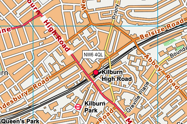 NW6 4QL map - OS VectorMap District (Ordnance Survey)