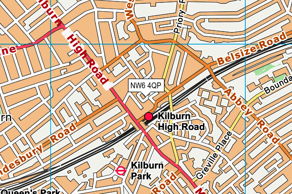 NW6 4QP map - OS VectorMap District (Ordnance Survey)