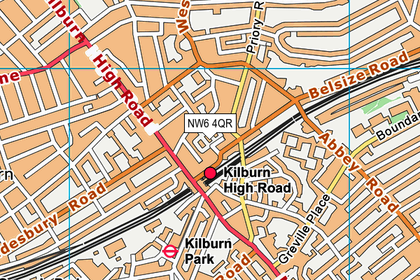 NW6 4QR map - OS VectorMap District (Ordnance Survey)