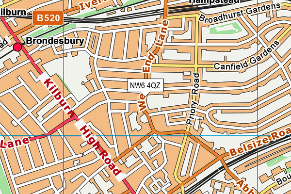 NW6 4QZ map - OS VectorMap District (Ordnance Survey)