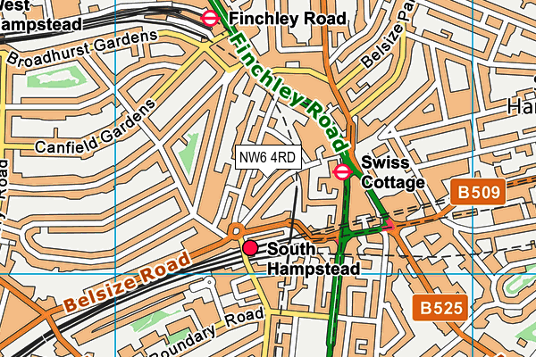 NW6 4RD map - OS VectorMap District (Ordnance Survey)