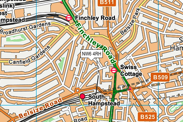 NW6 4RH map - OS VectorMap District (Ordnance Survey)