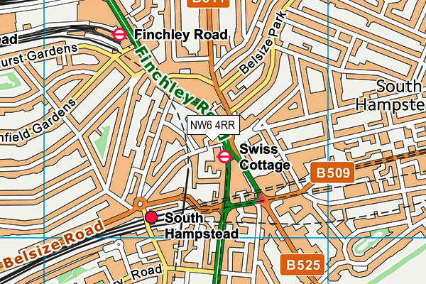 NW6 4RR map - OS VectorMap District (Ordnance Survey)