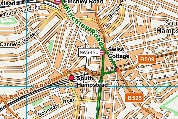 NW6 4RU map - OS VectorMap District (Ordnance Survey)