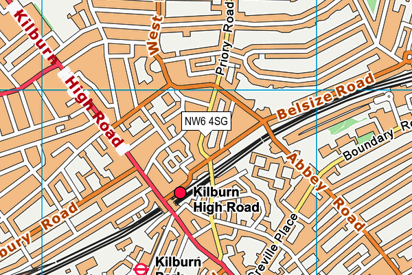 NW6 4SG map - OS VectorMap District (Ordnance Survey)