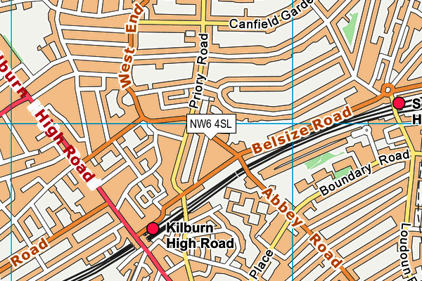 NW6 4SL map - OS VectorMap District (Ordnance Survey)