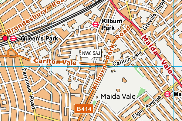 NW6 5AJ map - OS VectorMap District (Ordnance Survey)