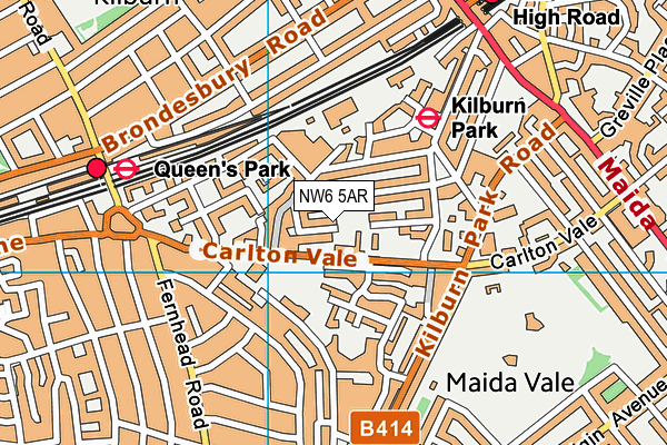 NW6 5AR map - OS VectorMap District (Ordnance Survey)