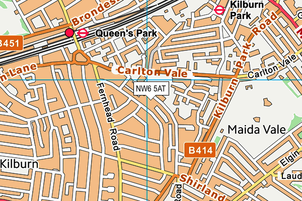 NW6 5AT map - OS VectorMap District (Ordnance Survey)