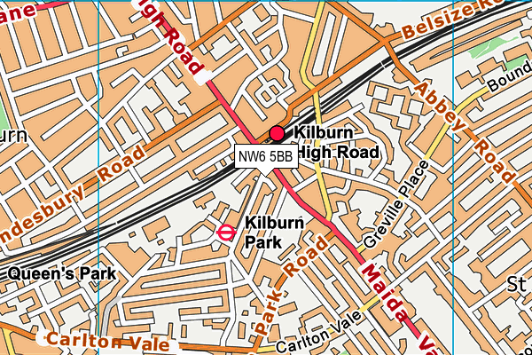 NW6 5BB map - OS VectorMap District (Ordnance Survey)