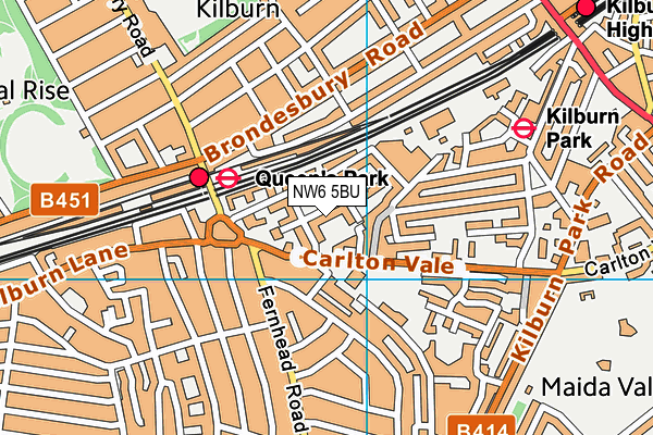 NW6 5BU map - OS VectorMap District (Ordnance Survey)