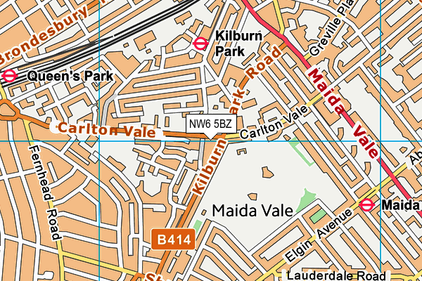 NW6 5BZ map - OS VectorMap District (Ordnance Survey)