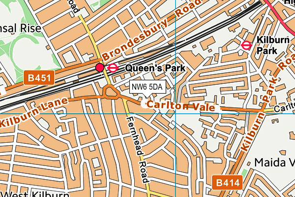 NW6 5DA map - OS VectorMap District (Ordnance Survey)