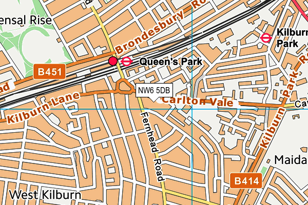 NW6 5DB map - OS VectorMap District (Ordnance Survey)