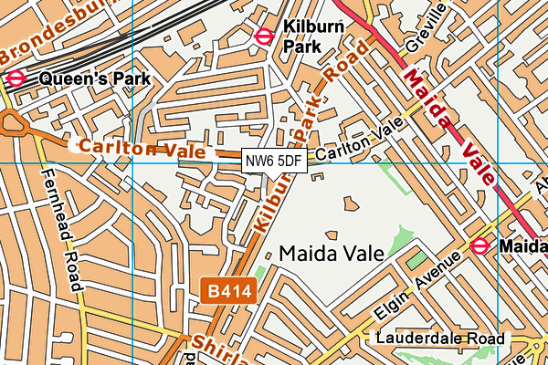 NW6 5DF map - OS VectorMap District (Ordnance Survey)