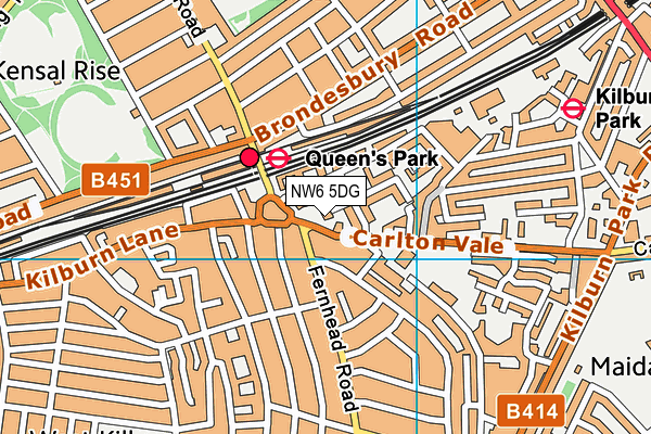 NW6 5DG map - OS VectorMap District (Ordnance Survey)