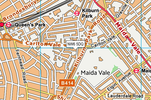 NW6 5DQ map - OS VectorMap District (Ordnance Survey)