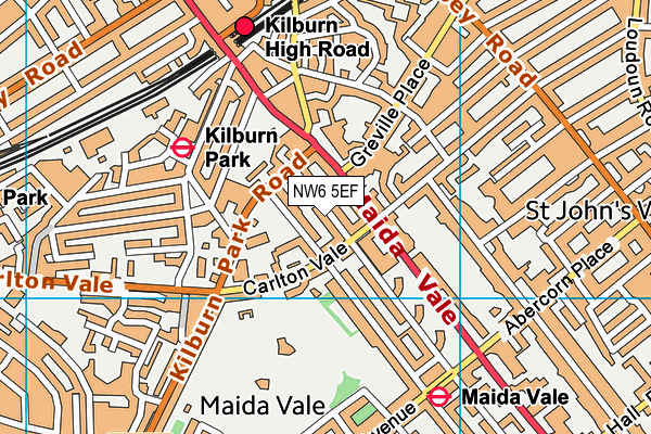 NW6 5EF map - OS VectorMap District (Ordnance Survey)