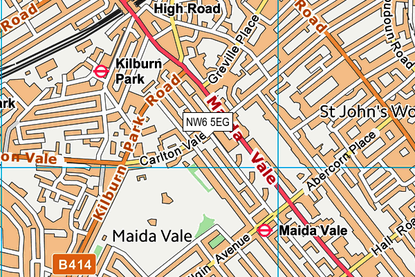 NW6 5EG map - OS VectorMap District (Ordnance Survey)