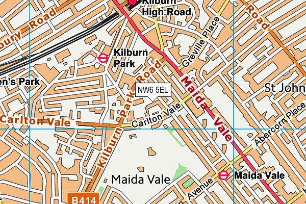 NW6 5EL map - OS VectorMap District (Ordnance Survey)