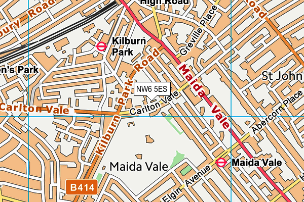 NW6 5ES map - OS VectorMap District (Ordnance Survey)