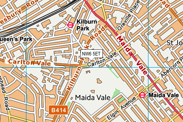 NW6 5ET map - OS VectorMap District (Ordnance Survey)