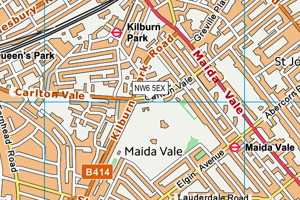 NW6 5EX map - OS VectorMap District (Ordnance Survey)
