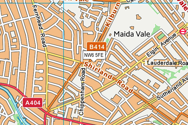 NW6 5FE map - OS VectorMap District (Ordnance Survey)