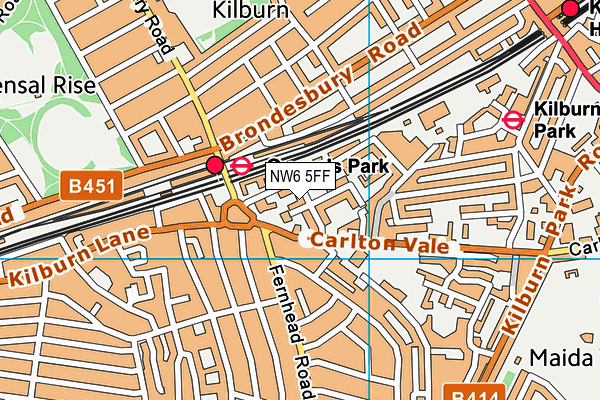 NW6 5FF map - OS VectorMap District (Ordnance Survey)