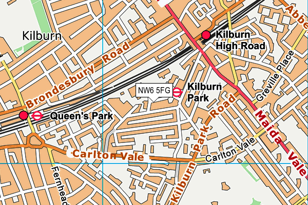 NW6 5FG map - OS VectorMap District (Ordnance Survey)