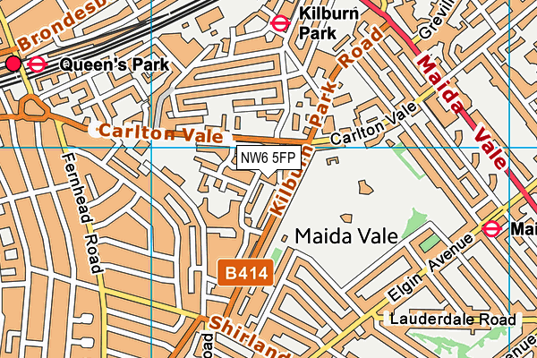 NW6 5FP map - OS VectorMap District (Ordnance Survey)