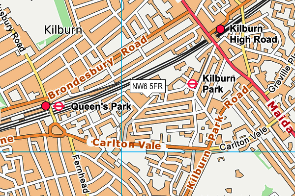 NW6 5FR map - OS VectorMap District (Ordnance Survey)