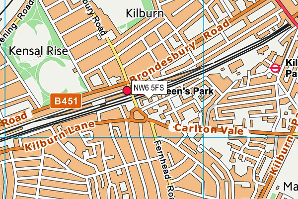 NW6 5FS map - OS VectorMap District (Ordnance Survey)