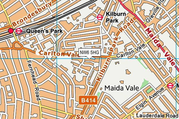 NW6 5HG map - OS VectorMap District (Ordnance Survey)