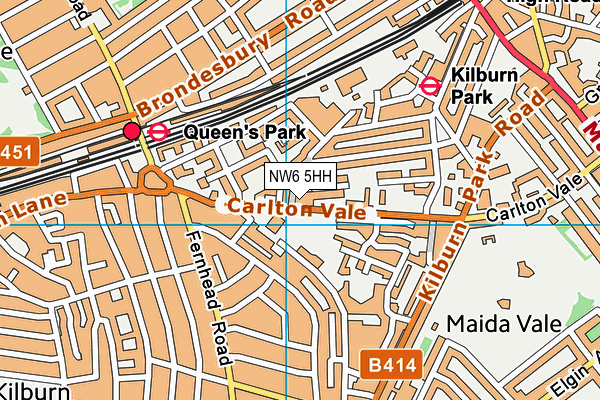 NW6 5HH map - OS VectorMap District (Ordnance Survey)